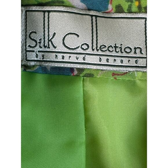 Silk Collection By Harve Barnard Blazer Mint Green Patchwork Silk Blazer Women L - Picture 6 of 10
